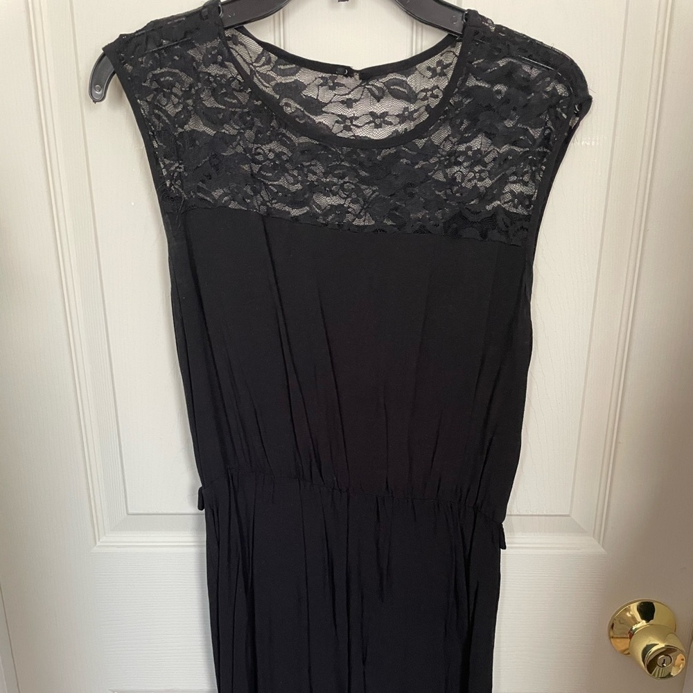 Black dress with lace top, Size M